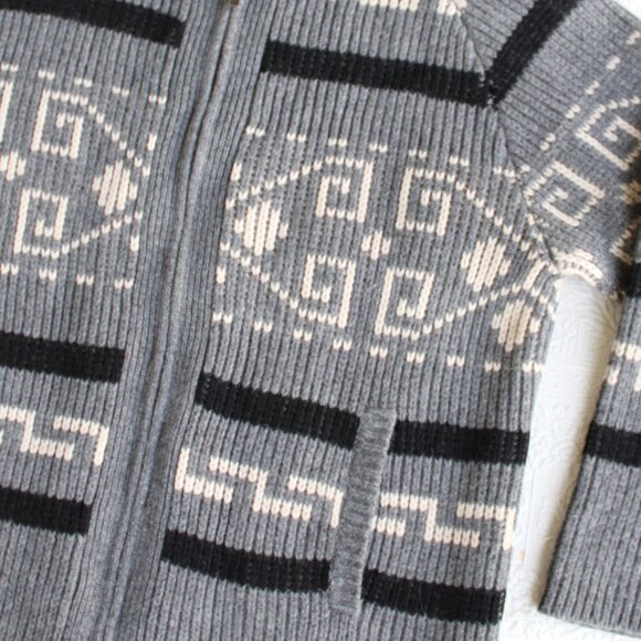 Pendleton Westerly Gray Wool Cardigan sweater Jacket cowichan Big Labowski XL - Picture 6 of 9